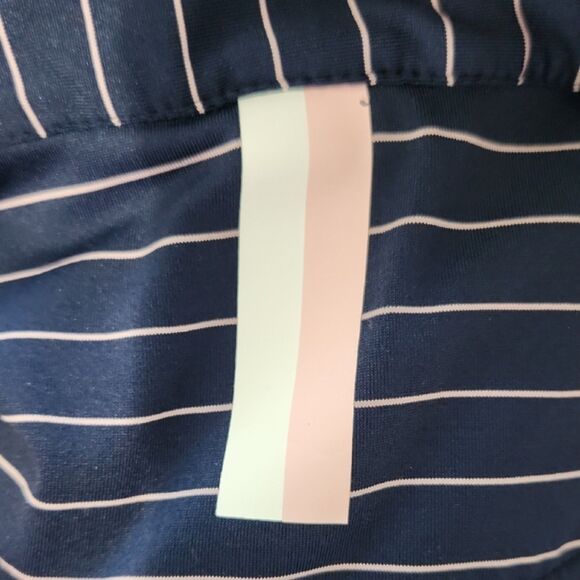 Rhoback Men's Striped Performance Polo Shirt, Navy/Light Pink, Size XXL, FLAW - Picture 7 of 8